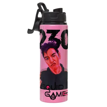 Squid game 2, Thanos 230, Μεταλλικό παγούρι νερού με καπάκι ασφαλείας, αλουμινίου 850ml