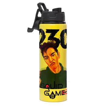 Squid game 2, Thanos 230, Μεταλλικό παγούρι νερού με καπάκι ασφαλείας, αλουμινίου 850ml