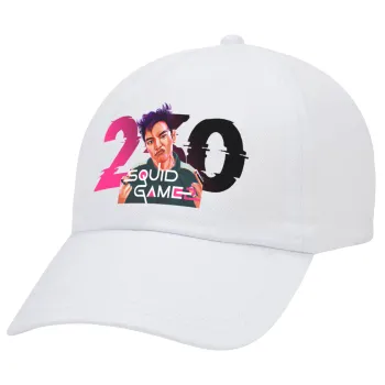 Squid game 2, Thanos 230, Καπέλο Ενηλίκων Baseball Λευκό 5-φύλλο (POLYESTER, ΕΝΗΛΙΚΩΝ, UNISEX, ONE SIZE)
