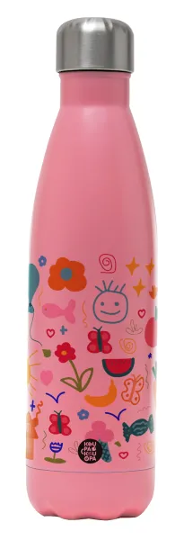 Παιδική φαντασία — Metal mug thermos Pink Mat (Stainless steel), double wall, 500ml