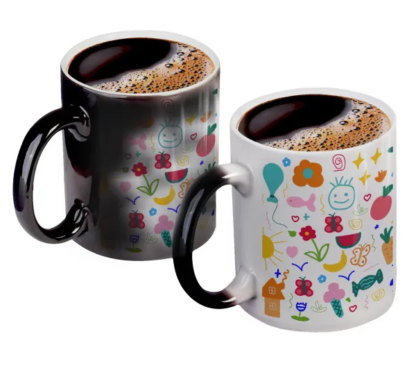 Παιδική φαντασία — Color changing magic Mug, ceramic, 330ml when adding hot liquid inside, the black colour desappears (1 pcs)