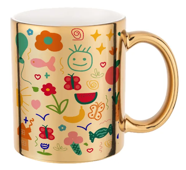 Παιδική φαντασία — Mug ceramic, gold mirror, 330ml