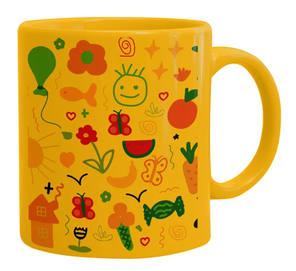 Παιδική φαντασία — Ceramic coffee mug yellow, 330ml