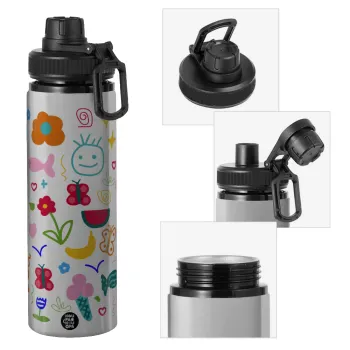 Παιδική φαντασία, Metallic water bottle with safety cap, 850ml aluminum