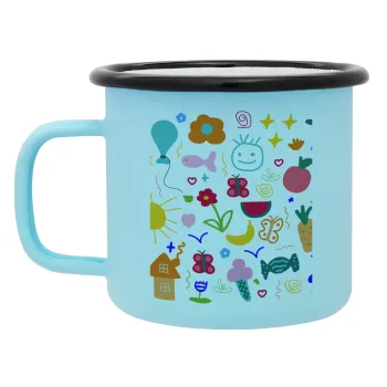 Παιδική φαντασία, Κούπα Μεταλλική εμαγιέ ΜΑΤ σιέλ 360ml