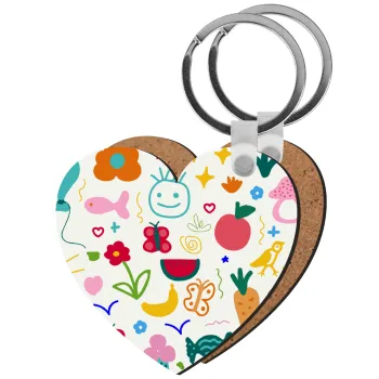 Παιδική φαντασία, Μπρελόκ Ξύλινο καρδιά MDF