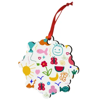 Παιδική φαντασία, Στολίδι Χριστουγεννιάτικο στολίδι snowflake ξύλινο 7.5cm