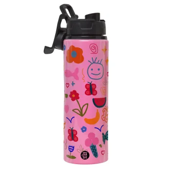 Παιδική φαντασία, Μεταλλικό παγούρι νερού με καπάκι ασφαλείας, αλουμινίου 850ml