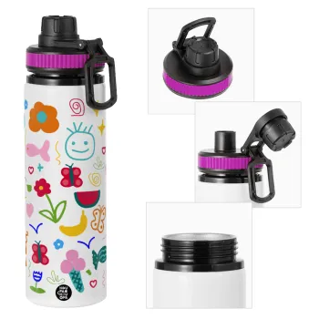 Παιδική φαντασία, Μεταλλικό παγούρι νερού με καπάκι ασφαλείας, αλουμινίου 850ml