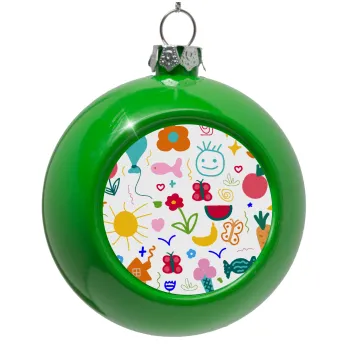 Παιδική φαντασία, Green Christmas tree ornament bauble 8cm