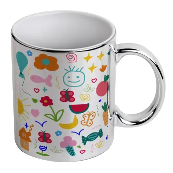 Παιδική φαντασία, Mug ceramic, silver mirror, 330ml