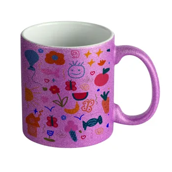 Παιδική φαντασία, Κούπα Μωβ Glitter που γυαλίζει, κεραμική, 330ml