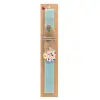 Easter Set, wooden keychain & aromatic flat Easter candle (30cm) (TURQUOISE)