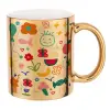 Mug ceramic, gold mirror, 330ml