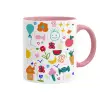 Mug colored pink, ceramic, 330ml
