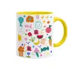 Mug colored yellow, ceramic, 330ml