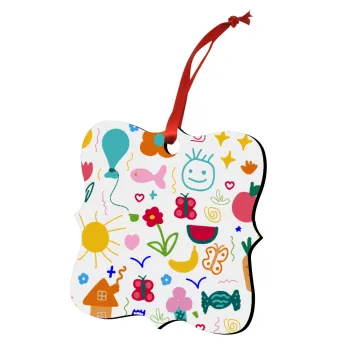 Παιδική φαντασία, Στολίδι Χριστουγεννιάτικο στολίδι polygon ξύλινο 7.5cm