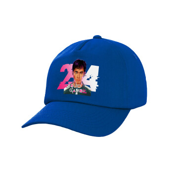 Squid game 456 Gi-Hun, Twill Καπέλο παιδικό ΜΠΛΕ (100% ΒΑΜΒΑΚΕΡΟ, ΠΑΙΔΙΚΟ, UNISEX)