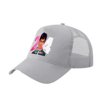 Squid game 456 Gi-Hun, Καπέλο Ενηλίκων Structured Trucker, με Δίχτυ, ΓΚΡΙ (100% ΒΑΜΒΑΚΕΡΟ, ΕΝΗΛΙΚΩΝ, UNISEX, ONE SIZE)