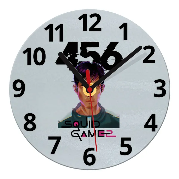 Squid game 456 Gi-Hun — Ρολόι τοίχου γυάλινο 20cm