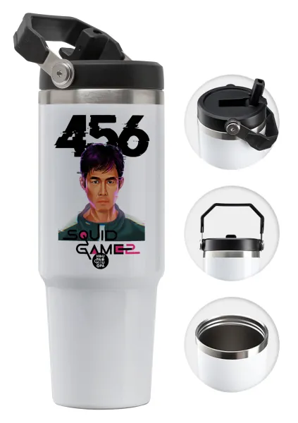 Squid game 456 Gi-Hun — Θερμός Ανοξείδωτο 30oz με χερούλι