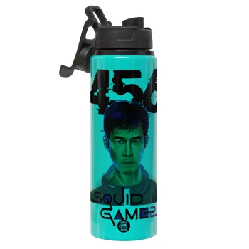 Squid game 456 Gi-Hun, Μεταλλικό παγούρι νερού με καπάκι ασφαλείας, αλουμινίου 850ml