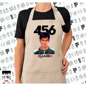 Squid game 456 Gi-Hun, Ποδιά μακριά Σεφ ολόσωμη με τσέπες SAND (ΕΝΗΛΙΚΩΝ)