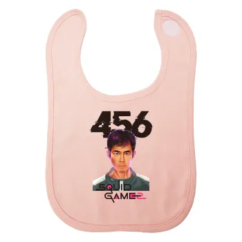 Squid game 456 Gi-Hun, Σαλιάρα με Σκρατς ΡΟΖ 100% Organic Cotton (0-18 months)