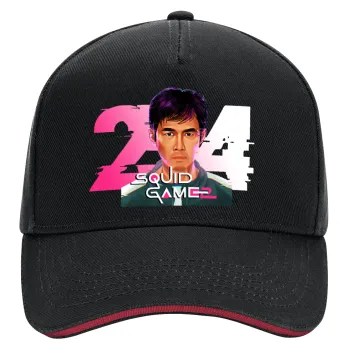 Squid game 456 Gi-Hun, DRILL Καπέλο Ενηλίκων Ultimate ΜΑΥΡΟ/ΚΟΚΚΙΝΟ, (100% ΒΑΜΒΑΚΕΡΟ, ΕΝΗΛΙΚΩΝ, UNISEX, ONE SIZE)