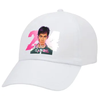 Squid game 456 Gi-Hun, Καπέλο Ενηλίκων Baseball Λευκό 5-φύλλο (POLYESTER, ΕΝΗΛΙΚΩΝ, UNISEX, ONE SIZE)