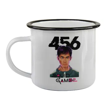 Squid game 456 Gi-Hun, Κούπα εμαγιέ με μαύρο χείλος 360ml