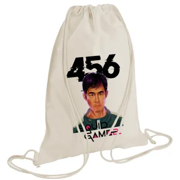 Squid game 456 Gi-Hun, Τσάντα πλάτης πουγκί GYMBAG natural (28x40cm)