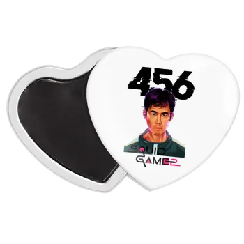 Squid game 456 Gi-Hun, Μαγνητάκι καρδιά (57x52mm)
