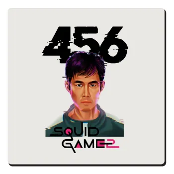 Squid game 456 Gi-Hun, Τετράγωνο μαγνητάκι ξύλινο 6x6cm