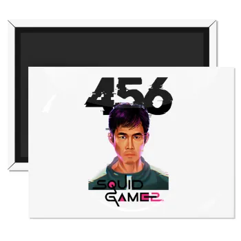 Squid game 456 Gi-Hun, Ορθογώνιο μαγνητάκι ψυγείου διάστασης 9x6cm