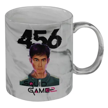 Squid game 456 Gi-Hun, Mug ceramic marble style, 330ml
