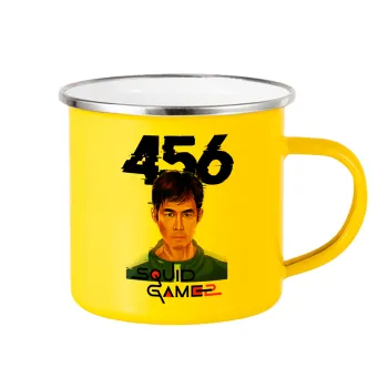 Squid game 456 Gi-Hun, Κούπα Μεταλλική εμαγιέ Κίτρινη 360ml
