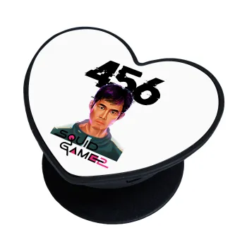 Squid game 456 Gi-Hun, Phone Holders Stand  καρδιά Μαύρο Βάση Στήριξης Κινητού στο Χέρι