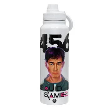 Squid game 456 Gi-Hun, Θερμός 1L Ανοξείδωτο με Βάση Κινητού & Διπλά Τοιχώματα