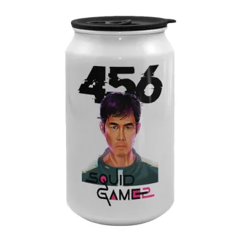 Squid game 456 Gi-Hun, Κούπα ταξιδιού μεταλλική με καπάκι (tin-can) 500ml