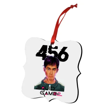 Squid game 456 Gi-Hun, Christmas ornament polygon wooden 7.5cm