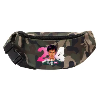 Squid game 456 Gi-Hun, Unisex τσαντάκι μέσης (μπανάνα) χρώματος παραλλαγή Jungle με 2 τσέπες