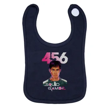 Squid game 456 Gi-Hun, Σαλιάρα με Σκρατς 100% Organic Cotton Μπλε (0-18 months)