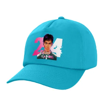 Squid game 456 Gi-Hun, Καπέλο παιδικό Baseball, 100% Βαμβακερό Twill, Γαλάζιο (ΒΑΜΒΑΚΕΡΟ, ΠΑΙΔΙΚΟ, UNISEX, ONE SIZE)