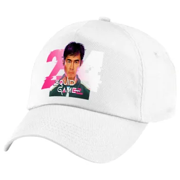 Squid game 456 Gi-Hun, Καπέλο παιδικό Baseball, 100% Βαμβακερό Twill, Λευκό (ΒΑΜΒΑΚΕΡΟ, ΠΑΙΔΙΚΟ, UNISEX, ONE SIZE)