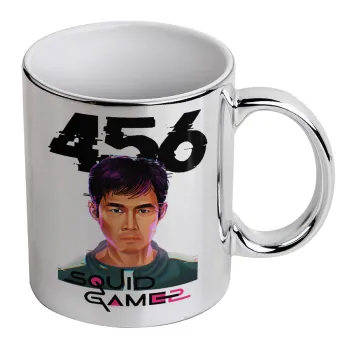 Squid game 456 Gi-Hun, Κούπα κεραμική, ασημένια καθρέπτης, 330ml
