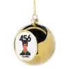 Golden Christmas tree ball ornament 8cm