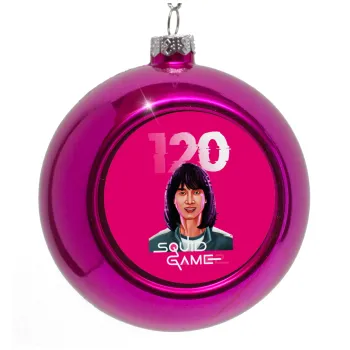 Squid game 120 Cho Hyun-ju, Στολίδι Χριστουγεννιάτικη μπάλα δένδρου Μωβ 8cm