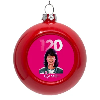 Squid game 120 Cho Hyun-ju, Στολίδι Χριστουγεννιάτικη μπάλα δένδρου Κόκκινη 8cm