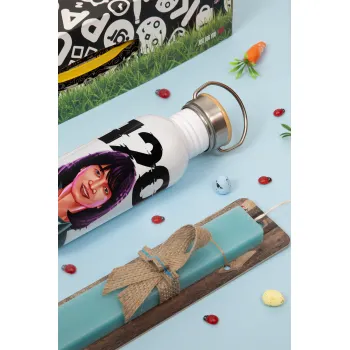 Squid game 120 Cho Hyun-ju, Πασχαλινή Λαμπάδα με παγούρι μεταλλικό (620ml, stainless steel) & κερί αρωματικό πλακέ (30cm) (ΤΙΡΚΟΥΑΖ)